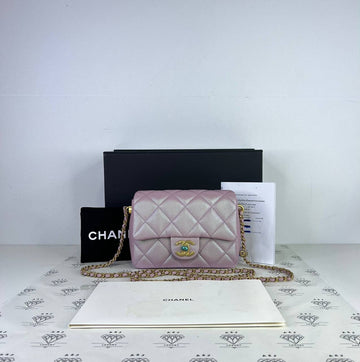 [PRE LOVED] Chanel 21K Collection My Perfect Mini Crush in Iridescent Pink Caviar Leather GHW (microchipped
