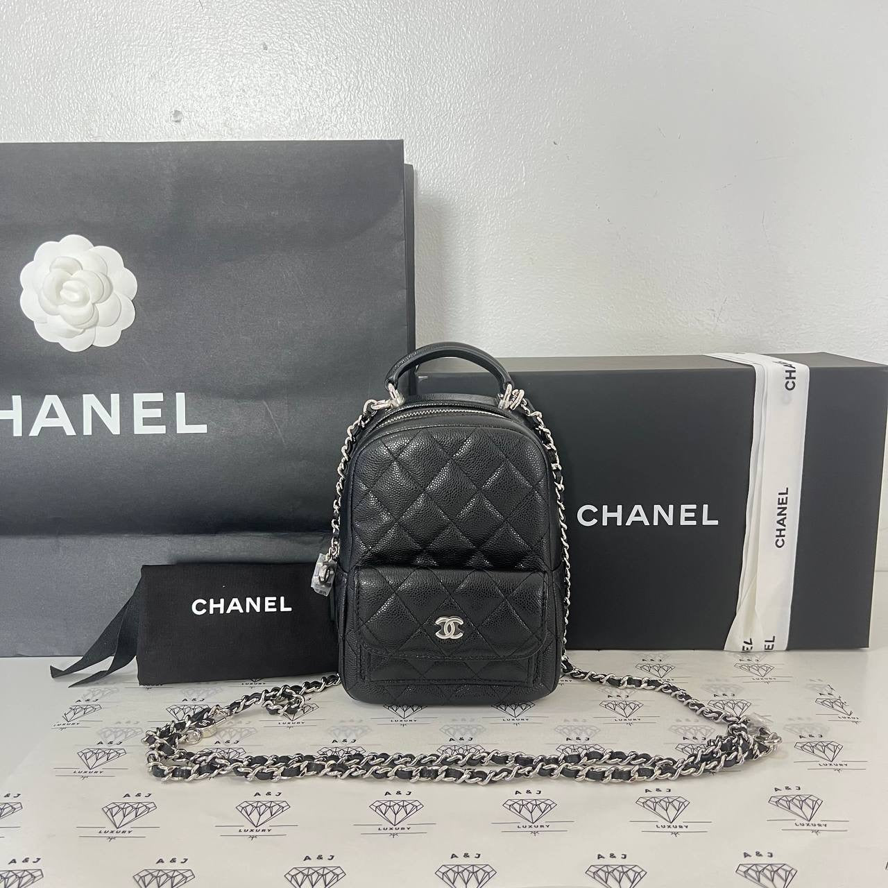 [PRE LOVED] Chanel 24C Collection Mini Backpack in Black Caviar SHW (microchipped)