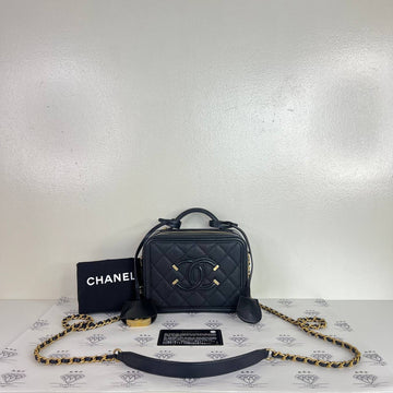 [PRE LOVED] Chanel Small Vanity Filigree in Black Caviar Leather GHW (Series 25)