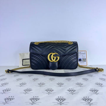 [PRE LOVED] Gucci Small Marmont Flap in Black GHW