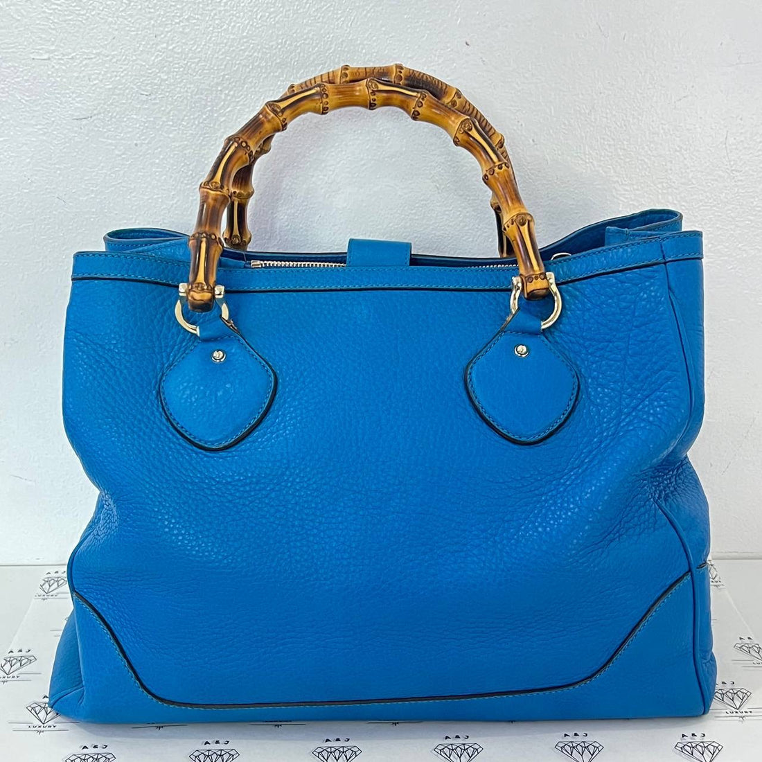 [PRE LOVED] Gucci Bamboo Diana Top Handle Bag in Blue GHW