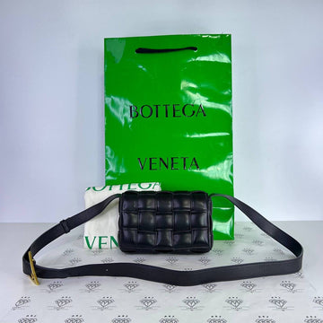 [PRE LOVED] Bottega Veneta Padded Cassette in Black GHW