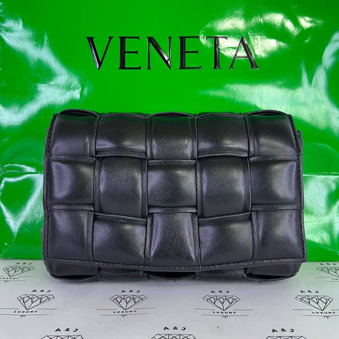 [PRE LOVED] Bottega Veneta Padded Cassette in Black GHW
