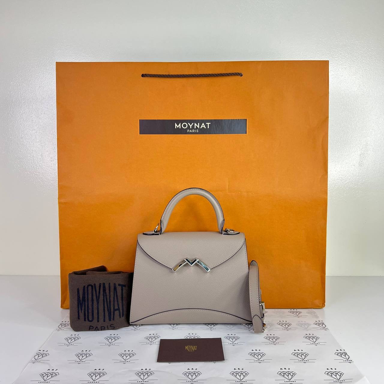 [PRE LOVED] Moynat Gabrielle BB in Tourterelle Carat Calf Leather SHW