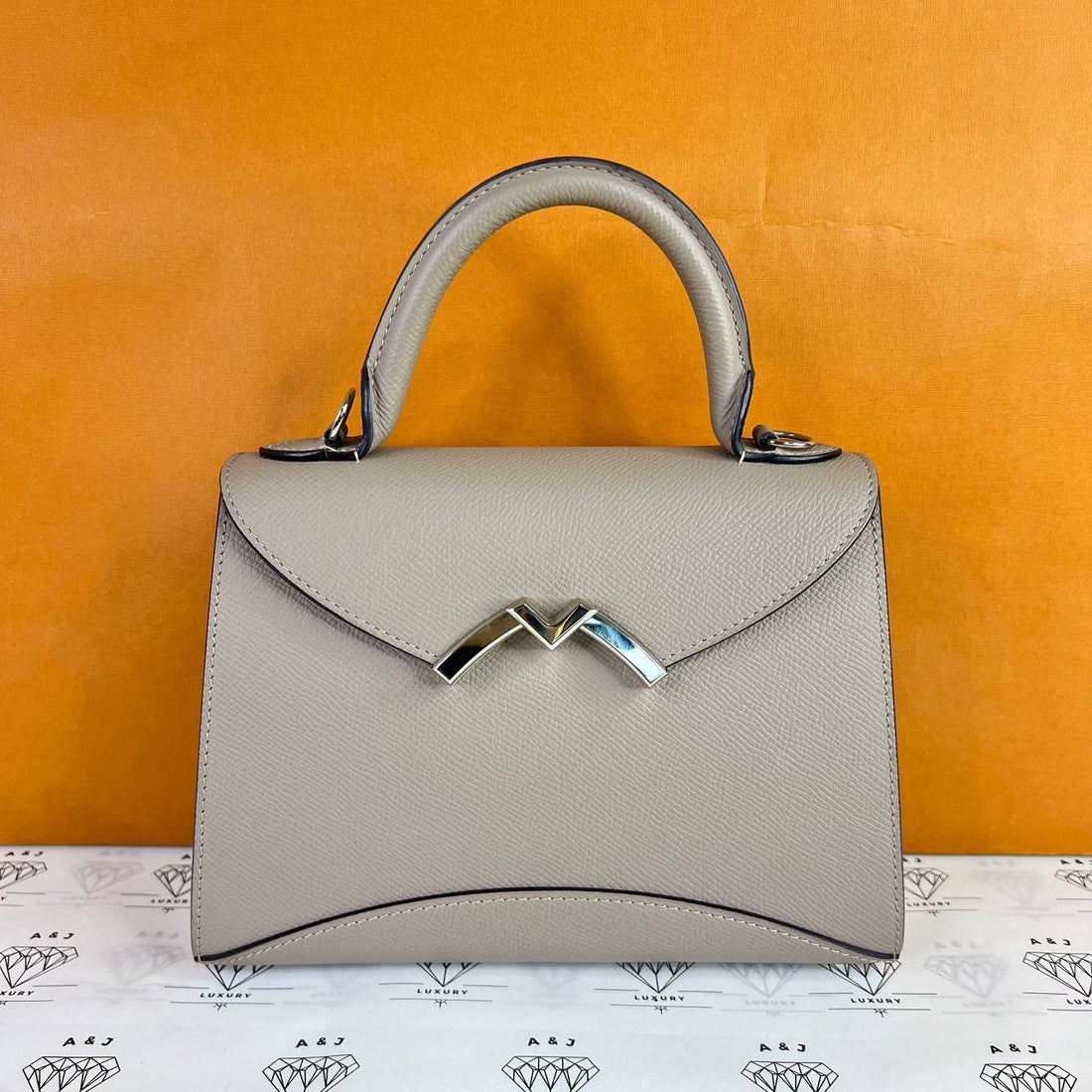 [PRE LOVED] Moynat Gabrielle BB in Tourterelle Carat Calf Leather SHW