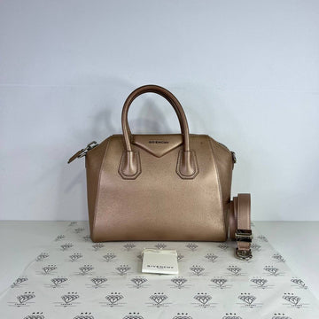 [PRE LOVED] Givenchy Small Antigona in Rosegold Goatskin Leather SHW