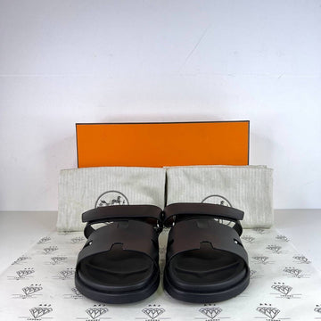 [PRE LOVED] Hermes Men's Chypre Sandals in Black Size 43.5EU