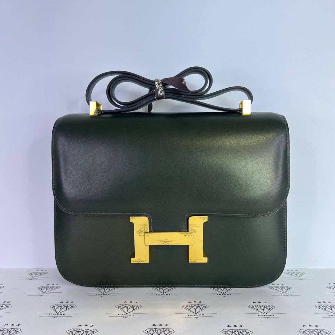 [PRE LOVED] Hermes Vintage Constance 24 in Green Box Leather GHW (Stamp D Square - 2000)
