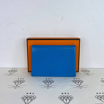 [PRE LOVED] Hermes Calvi Duo in Blue Chevre PHW (Stamp B - 2023)