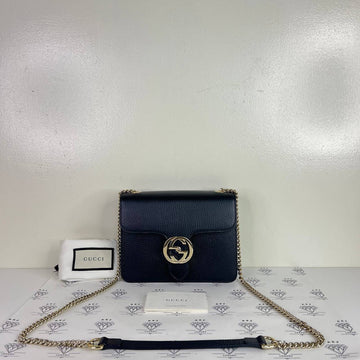 [PRE LOVED] Gucci Interlocking Shoulder Bag in Black GHW