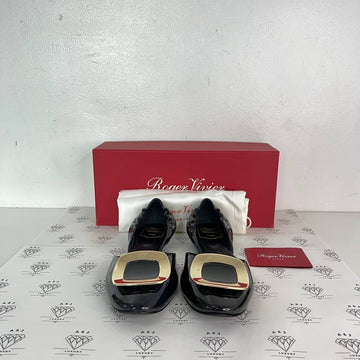 [PRE LOVED] Roger Vivier D'Orsay Leather Flats in Black Size 39.5EU