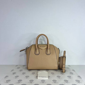 [PRE LOVED] Givenchy Mini Antigona in Beige Goatskin Leather SHW