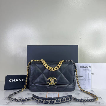 [PRE LOVED] Chanel Small C19 in Black Lambskin Leather GHW (microchipped)
