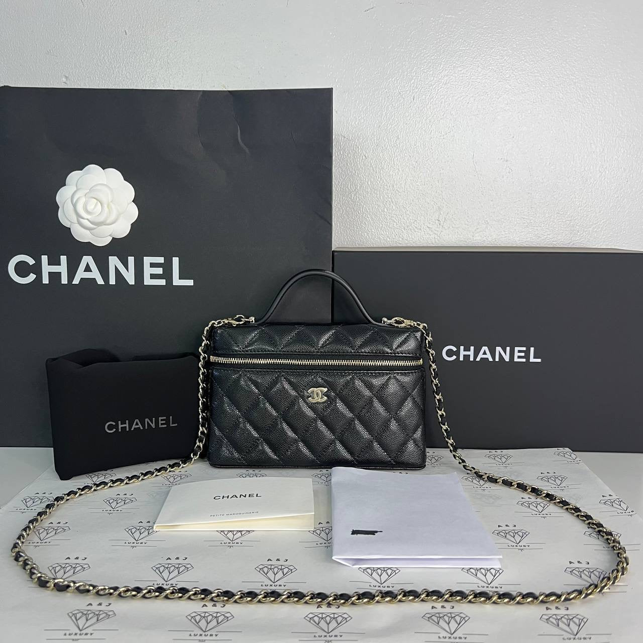 [BRAND NEW] Chanel 25C Collection Vanity Top Handle in Black Caviar GHW (microchipped)
