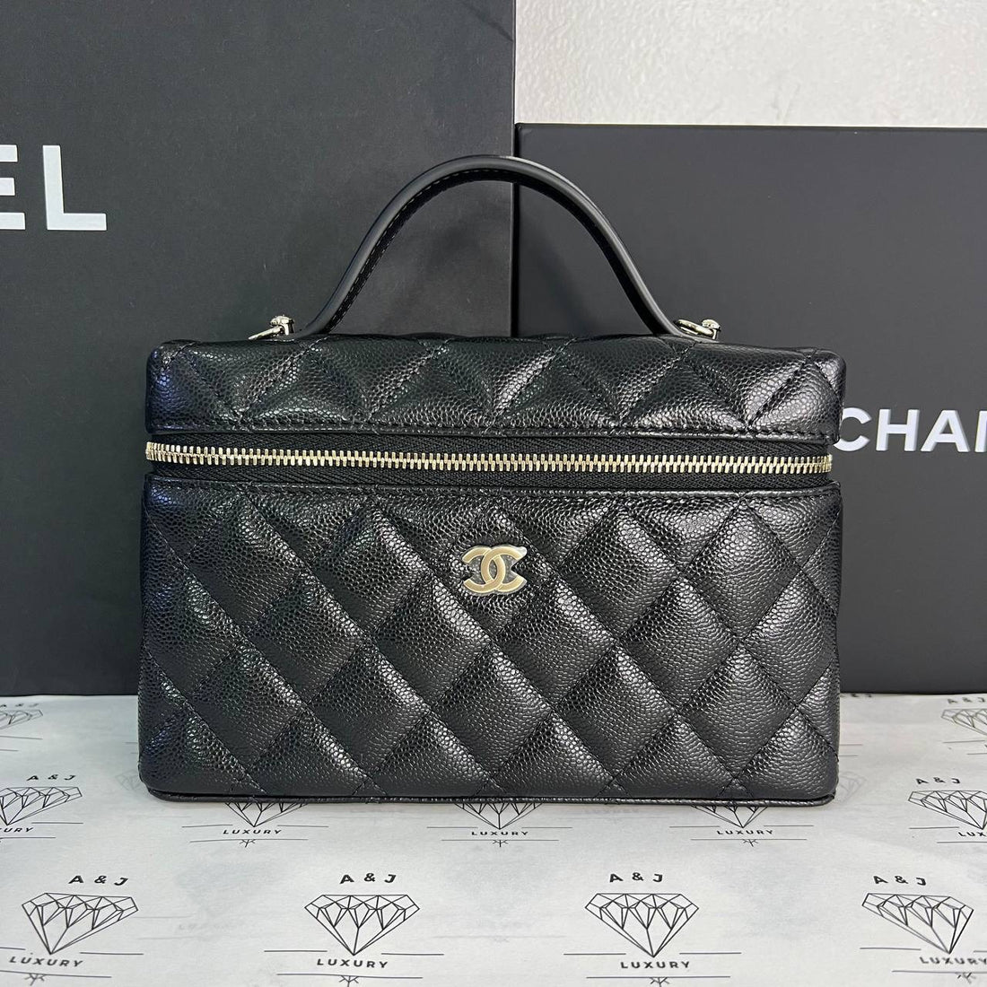 [BRAND NEW] Chanel 25C Collection Vanity Top Handle in Black Caviar GHW (microchipped)