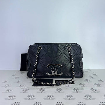 [PRE LOVED] Chanel Diamond Stitch Tote Bag in Black Lambskin Leather SHW (Series 11)