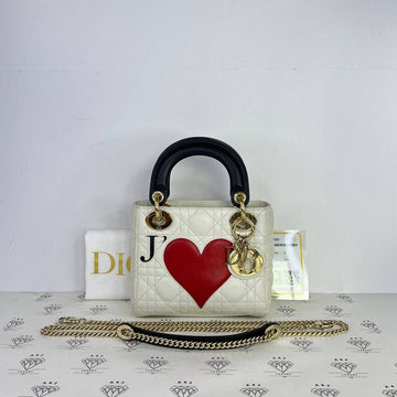 [PRE LOVED] Christian Dior Dioramour Mini Lady D in White Cannage Lambskin Leather GHW (2019)
