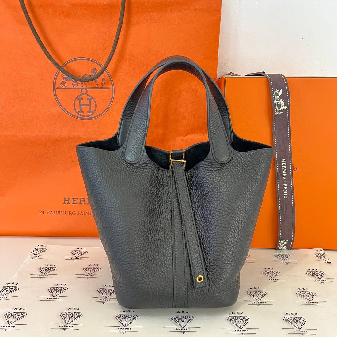 [PRE LOVED] Hermes Picotin Lock 18 in Black Clemence Leather GHW (Stamp W - 2024)