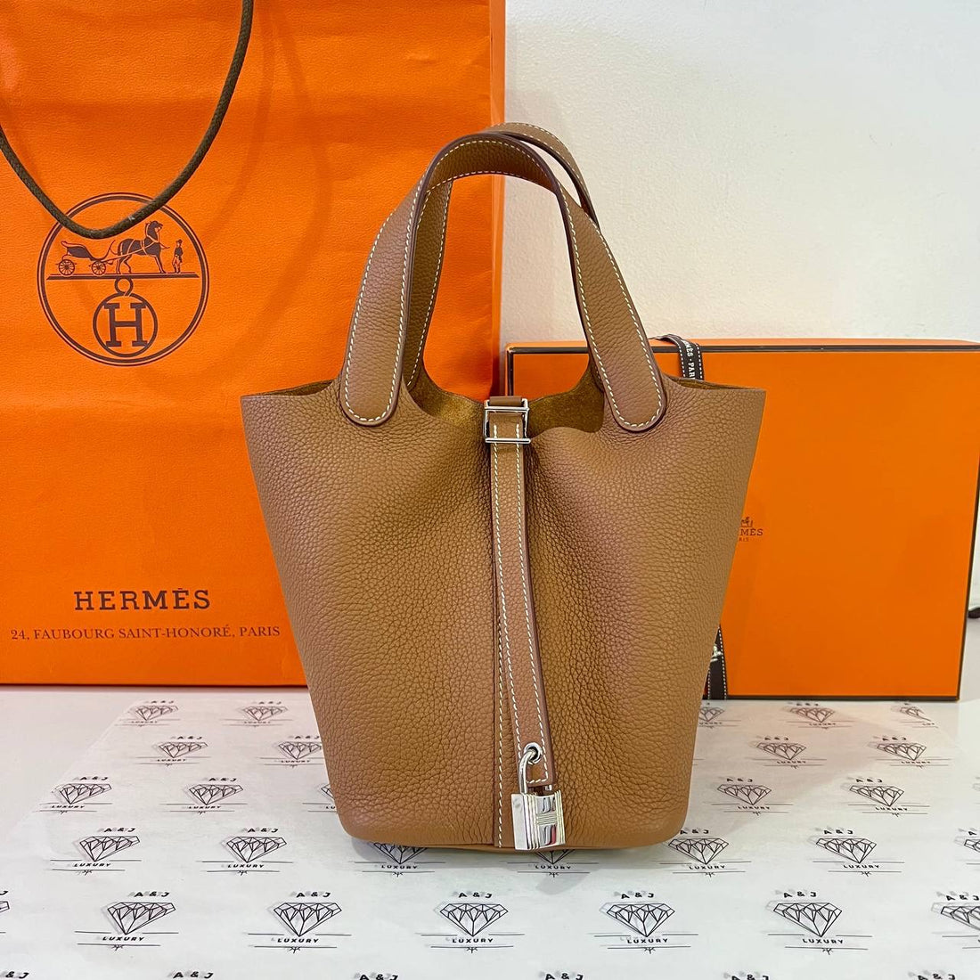 [PRE LOVED] Hermes Picotin 18 in Gold Clemence Leather PHW (Stamp D - 2019)