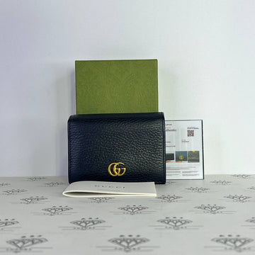 [PRE LOVED] Gucci Marmont Compact Flap Wallet in Black GHW