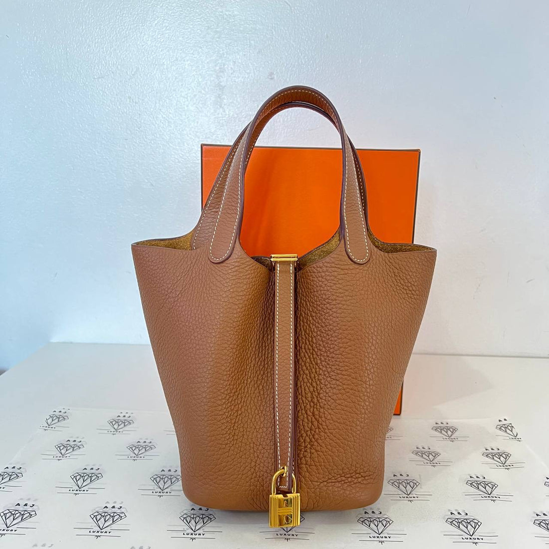 [PRE LOVED] Hermes Picotin Lock 18 in Gold Clemence Leather GHW (Stamp Z - 2021)