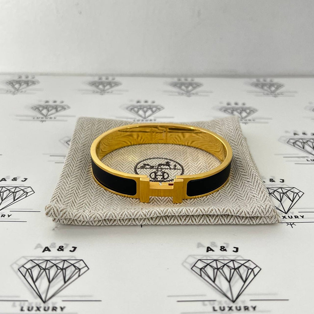 [PRE LOVED] Hermes Clic HH Bracelet in Black GHW