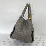 [PRE LOVED] Bottega Veneta Parachute Nappa Intrecciato Bag in Gray