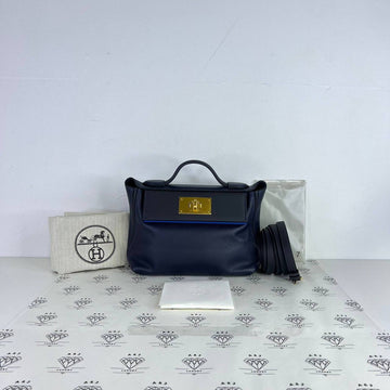 [PRE LOVED] Hermes Mini 24/24 in Bleu Nuit Evercolor Leather GHW (Stamp B - 2023)