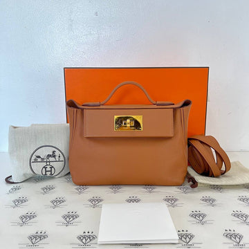 [PRE LOVED] Hermes Mini 24/24 in Toffee Evercolor Leather GHW (Stamp U - 2022)