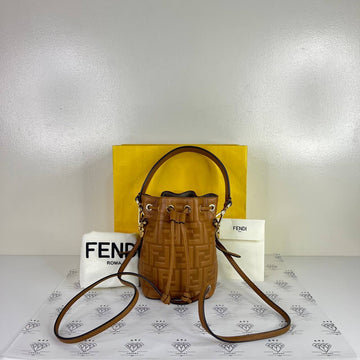 [PRE LOVED] Fendi Mon Tresor Mini Bucket Bag in Brown GHW