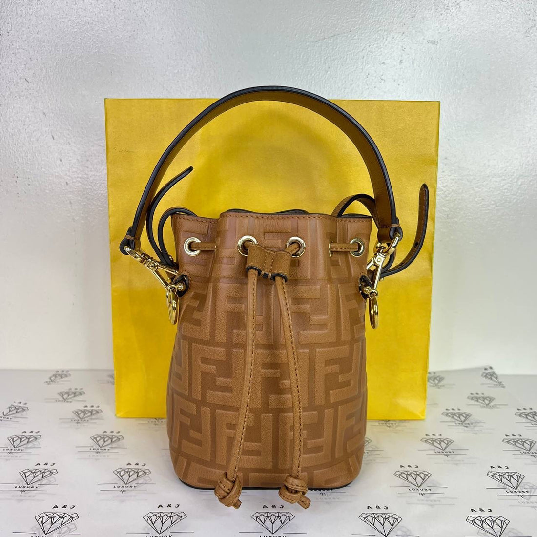 [PRE LOVED] Fendi Mon Tresor Mini Bucket Bag in Brown GHW