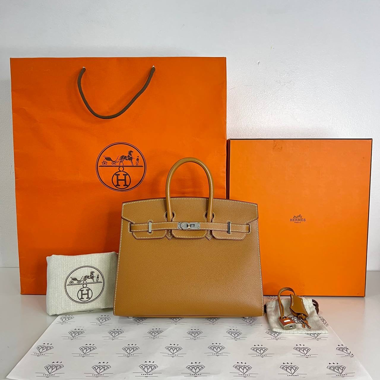 [PRE LOVED] Hermes Birkin 25 Sellier in Gold Epsom Leather PHW (Stamp U - 2022)