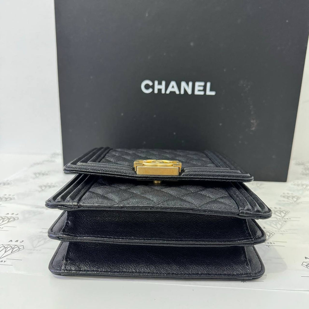 [PRE LOVED] Chanel North South Leboy in Black Caviar Aged Gold HW (Series 27)