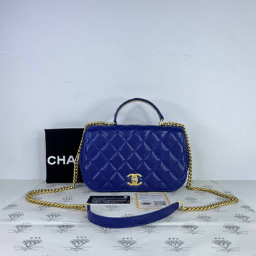 [PRE LOVED] Chanel Carry Around Flap Bag in Blue Caviar Leather GHW (Series 24)