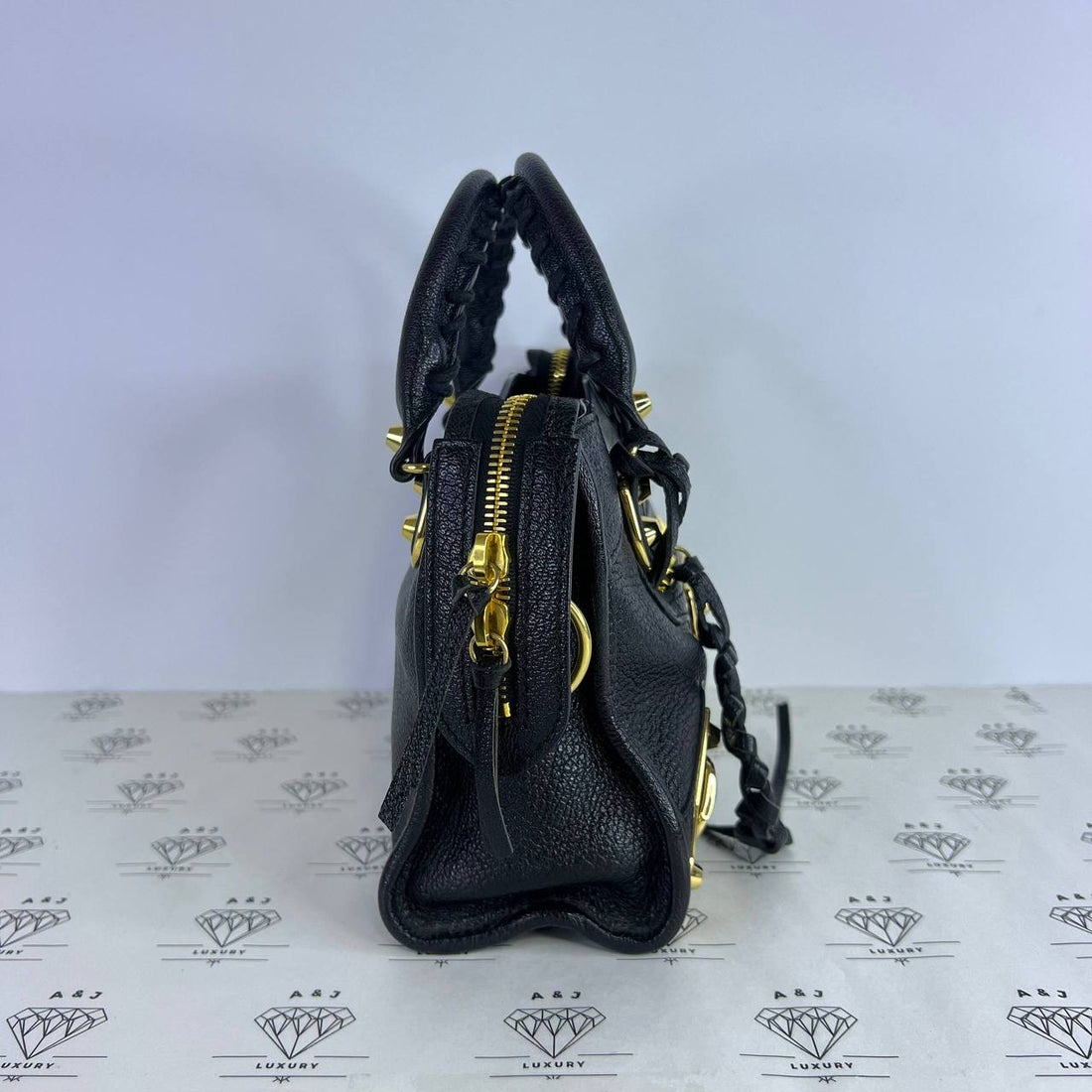 [PRE LOVED] Balenciaga Mini City Metallic Edge in Black GHW