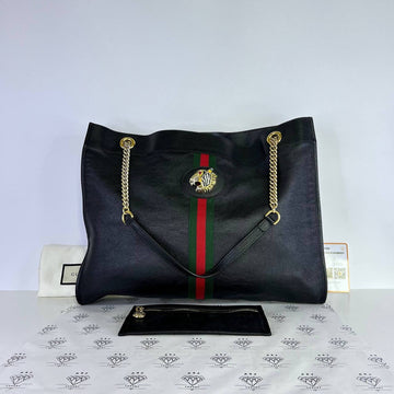 [PRE LOVED] Gucci Large Rajah Chain Tote in Black GHW