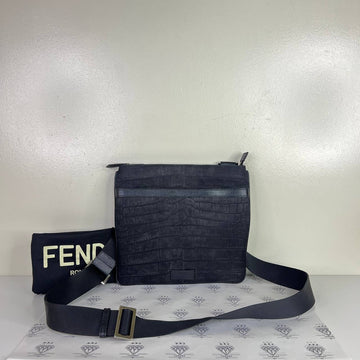 [PRE LOVED] Fendi Men's Messenger Bag in Black Nylon Leather