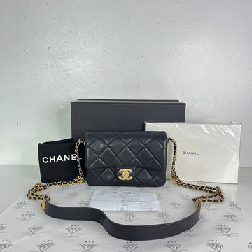 [PRE LOVED] Chanel Seasonal Mini Coin Flap Bag in Black Caviar GHW (microchipped)