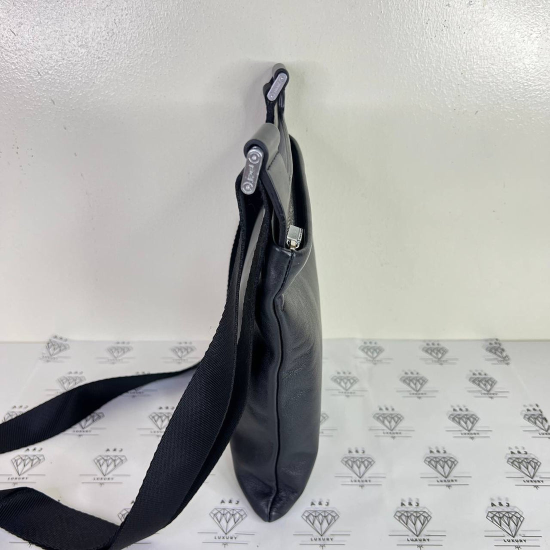 [PRE LOVED] Porche Design Men's Messenger Bag in Black SHW