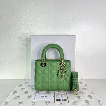 [PRE LOVED] Christian Dior Small ABC Lady D in Mint Green Cannage Lambskin GHW (2020)