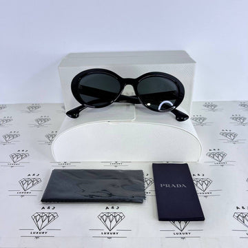 [PRE LOVED] Prada SPR15Q-F Round Sunglasses in Black