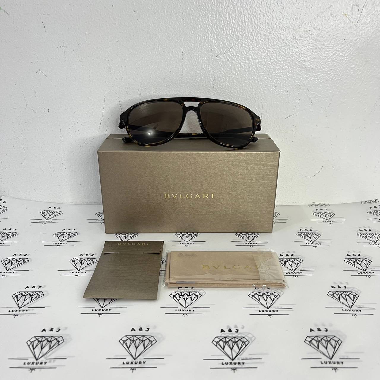 [PRE LOVED] Bulgari 703-F Sunglasses in Havana Brown