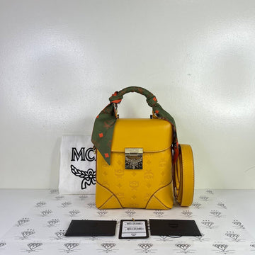 [PRE LOVED] MCM Berlin Crossbody Bag in Yellow Visetos Leather GHW