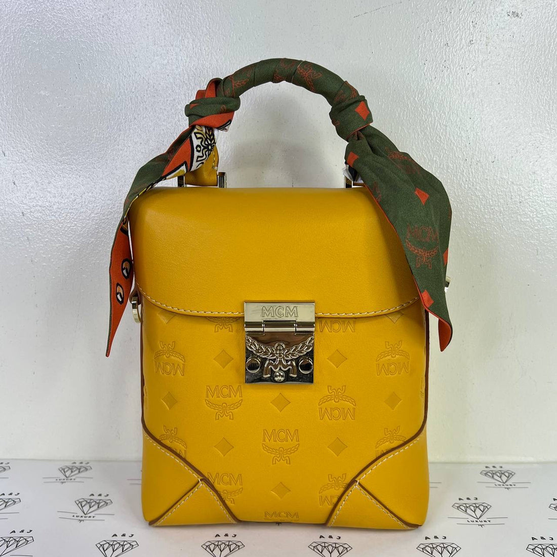 [PRE LOVED] MCM Berlin Crossbody Bag in Yellow Visetos Leather GHW