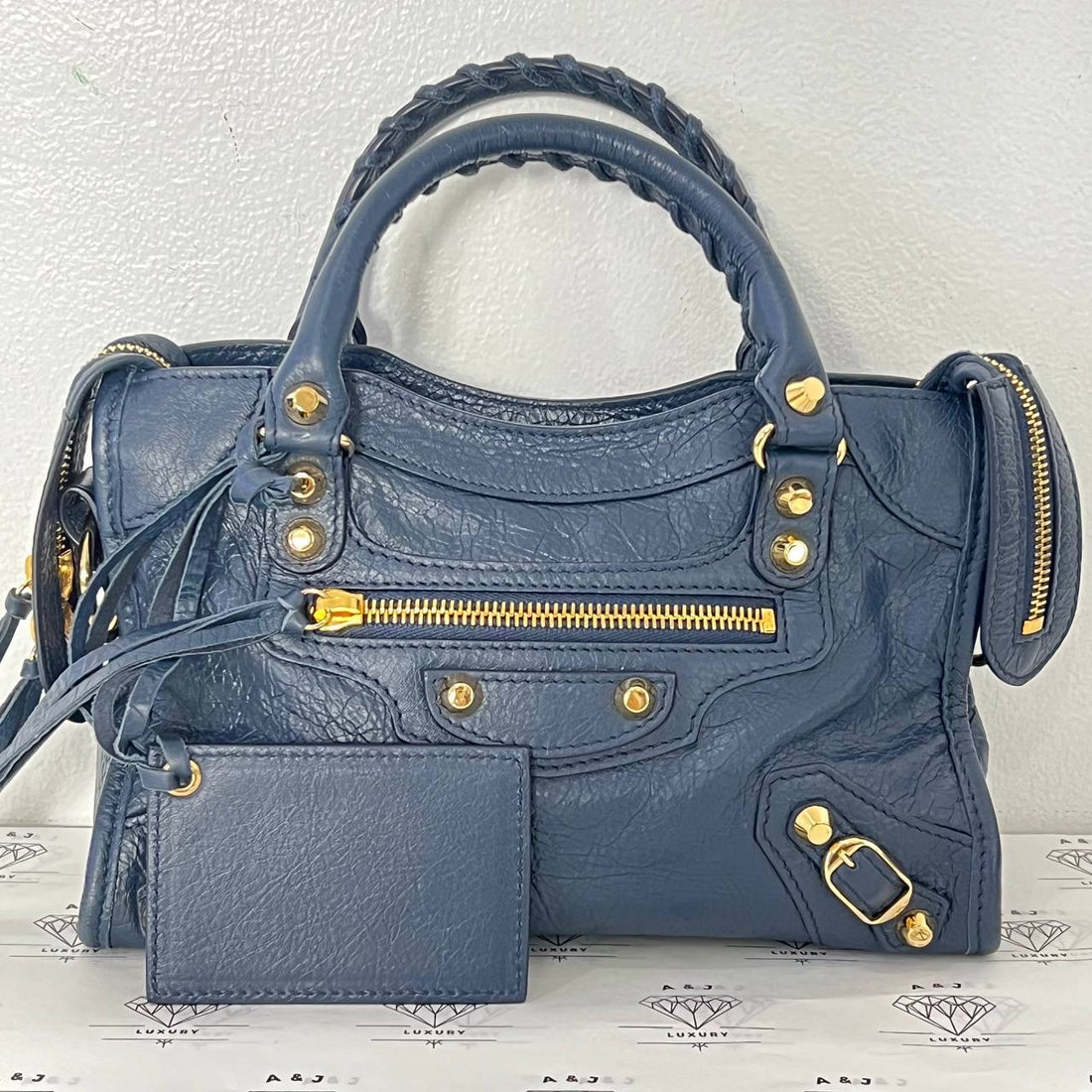 [PRE LOVED] Balenciaga Classic Mini City in Blue GHW