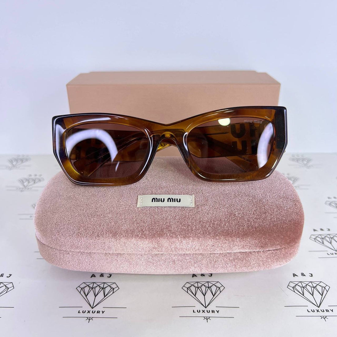 [PRE LOVED] Miu Miu SMU 09W Rectangular Sunglasses in Tortoise