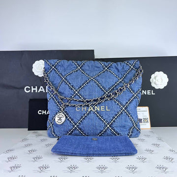 [PRE LOVED] Chanel Small C22 in Denim Stitched SHW (microchipped)