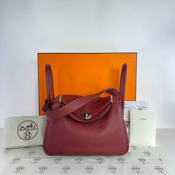 [PRE LOVED] Hermes Lindy 26 in Rouge H Clemence Leather PHW (Stamp W - 2024)