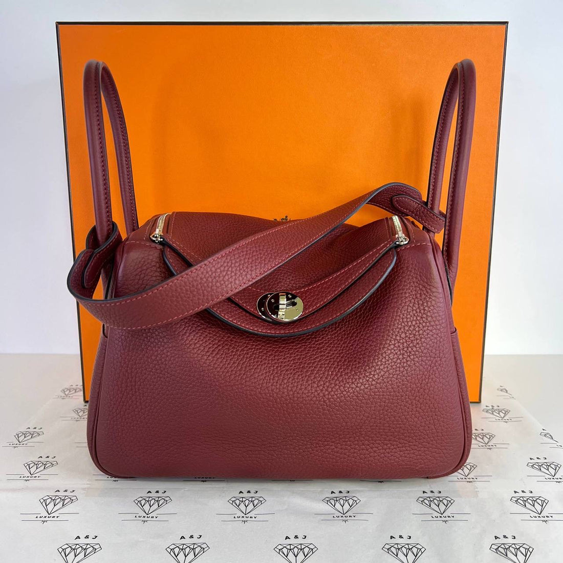 [PRE LOVED] Hermes Lindy 26 in Rouge H Clemence Leather PHW (Stamp W - 2024)
