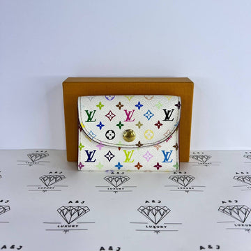 [PRE LOVED] Louis Vuitton Rosalie Coin Purse Murakami in White Multicolor Canvas GHW (CA0068)